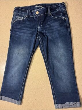 Amethyst Jeans Indigo Cropped Stretch Capri
